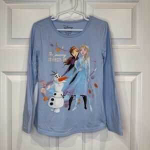 Disney Frozen Elsa Anna Olaf Long Sleeve Kids T-Shirt Size‎ 7